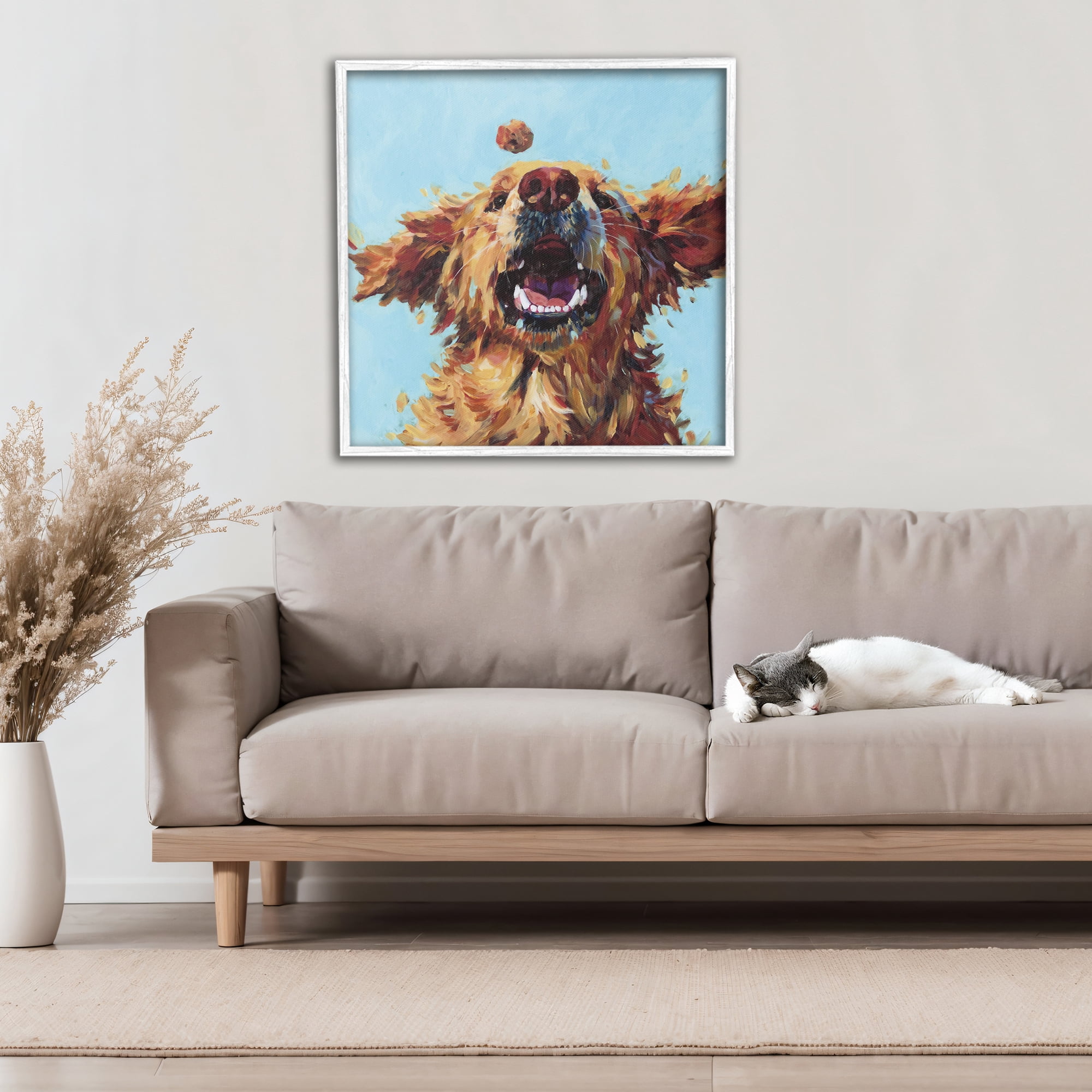 Stupell Industries Treato Loyal Dog White Framed Giclee Art, design by Studio Bautista