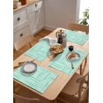 thumbnail image 5 of Buffalo Checkered Aqua Placemats Set of 6,Washable Woven Burlap Cloth Fabric Placemat for Square/Rectangle/Round/Oval Dining Table,Easy Clean Place Mats for Kids Solid Color Farmhouse Pastoral, 5 of 6