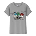 thumbnail image 2 of Fulijie Christmas Crew Neck Snowflake Shirt, Tops Christmas Button up Shirts for Men, Gray Christmas Shirt Women, Women's Gnome Print Round Neck Short Sleeve T Shirt Top, 2 of 5