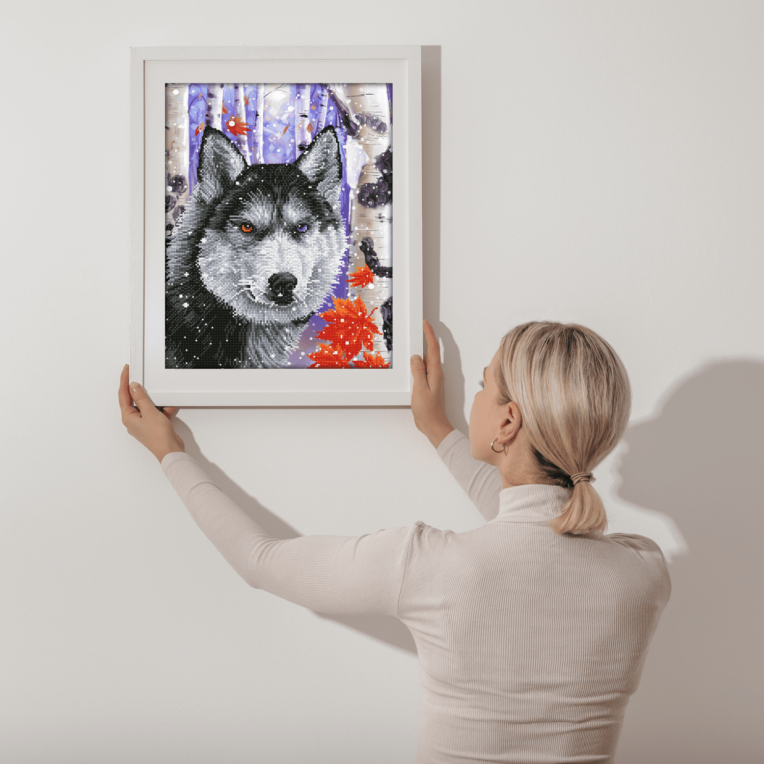 Diamond Dotz Forest Wolf Animal Diamond Painting Kits for Adults - Diamond Art Kits a Relaxing Creative Craft Kit with Dotz Gems 15"x19"