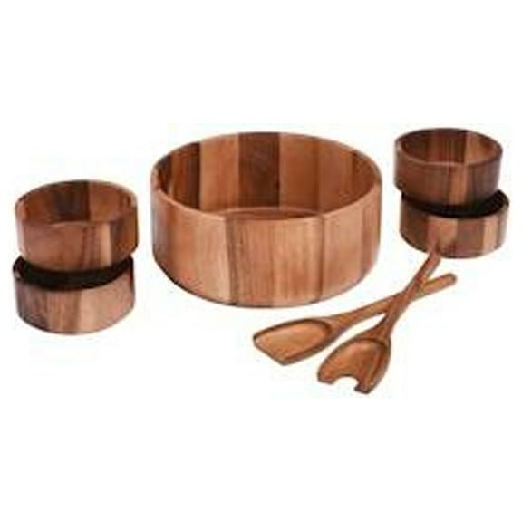 Kalmar Home 7 Piece - Extra Large Salad Bowl with Servers and 4 Individuals
