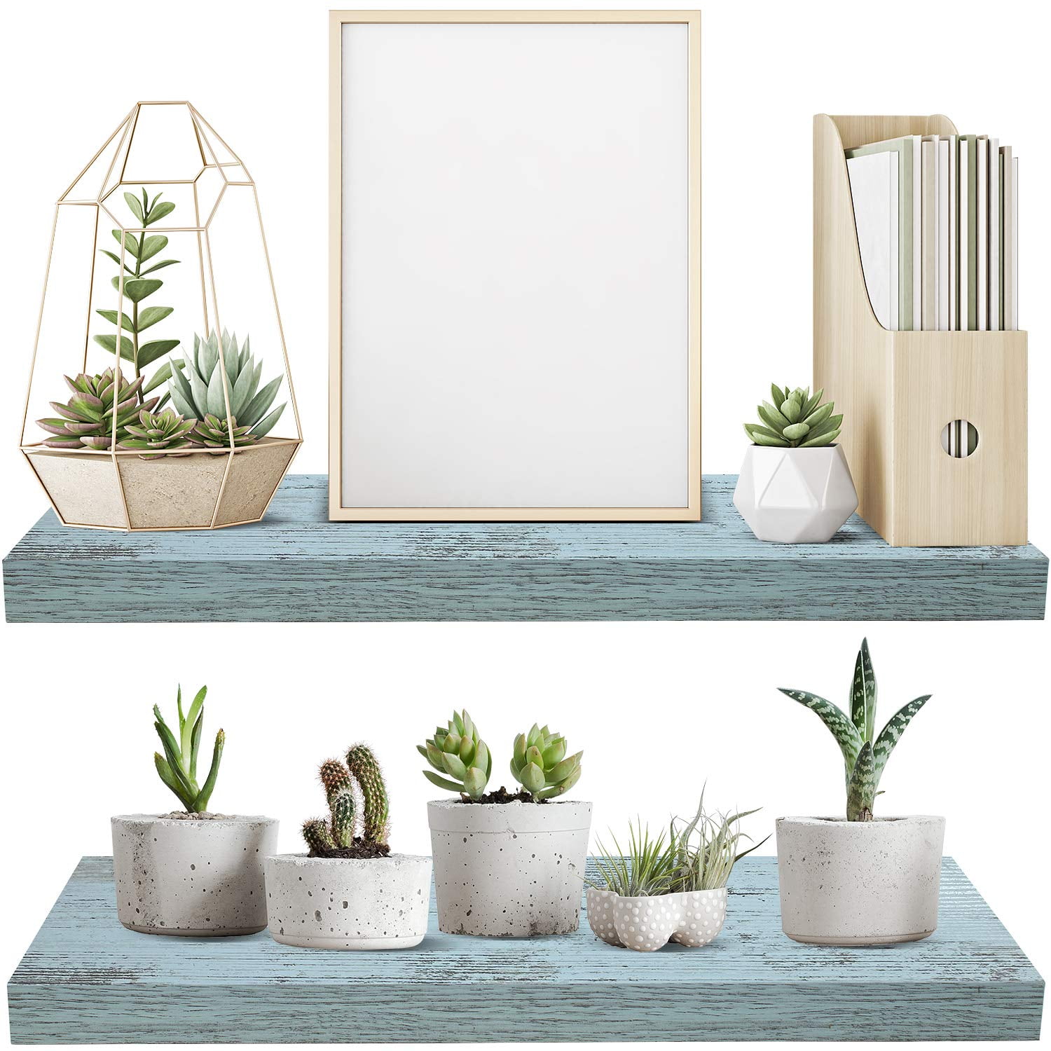 Sorbus 23.75"x9.25" Green 2-Tier Floating Shelves