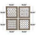 thumbnail image 4 of DecMode Farmhouse Natural Brown Wood Square Wall Décor, Set of 4 19"W x 19"H, Features Quatrefoil, Imperial Trellis, Chain-Link and Tile Patterns, 4 of 15