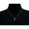 thumbnail image 6 of SuperJeweler 1 1/3 Carat Oval Shape Blue Topaz and Diamond Necklace In 14 Karat White Gold, 18 Inches For Women, 6 of 8