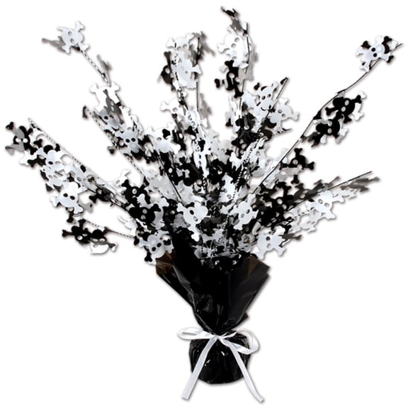 Beistle Skull and Crossbones Halloween Centerpiece Party Accessory - 15" - Black and White - Pack of