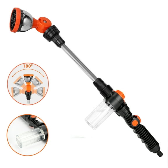 Henotian Heavy Duty Metal Watering Wand - 23" Hose Sprayer with 10 Spray Patterns, 180° Swivel Head Thumb Control,Ideal for Watering Hanging Basket and Shrubs, Flower