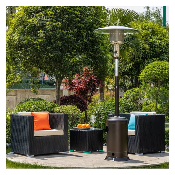 Propane Patio Heater with Wheels Outdoor Heater 47,000BTU Brown