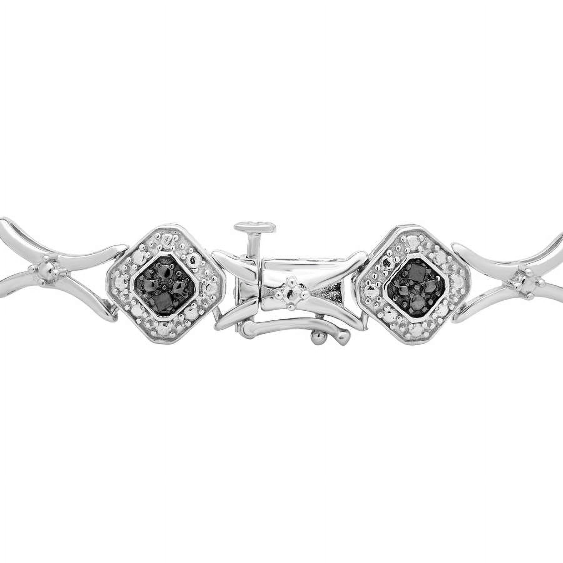 1/4 Carat T.W. Black Princess Diamond Sterling Silver Fashion Bracelet, 7"