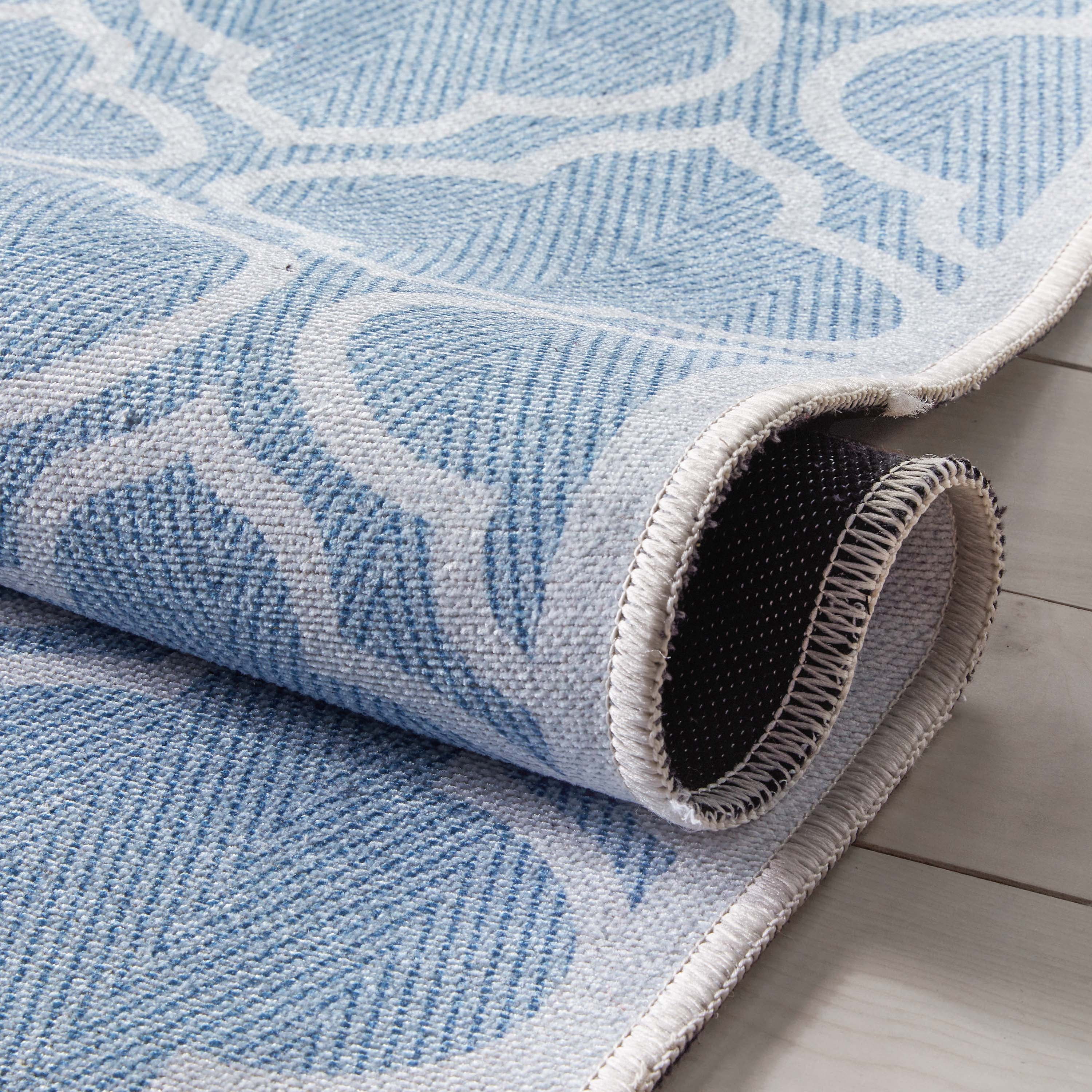 Well Woven Apollo Lattice Modern Moroccan Light Blue Ivory 2'3" x 3'11" Machine Washable Area Rug