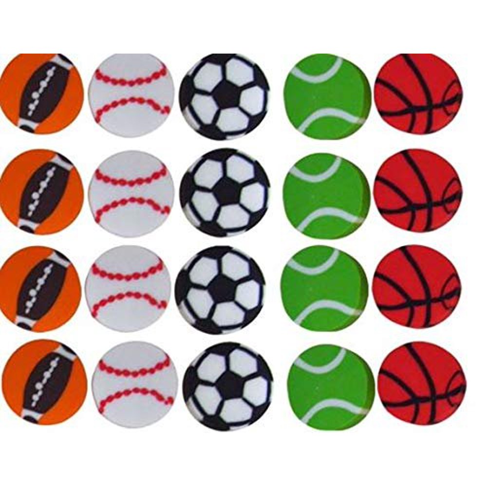 Erasers 60 Pcs Assorted Sports Ball Pencil Erasers For Kids Holiday