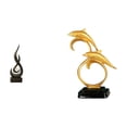 thumbnail image 1 of Estatua abstracta de delfín con llamas, figura moderna y realista, adorno de escritorio coleccionable para sala de estar, armario, oficina, mesa, chim, 1 of 8