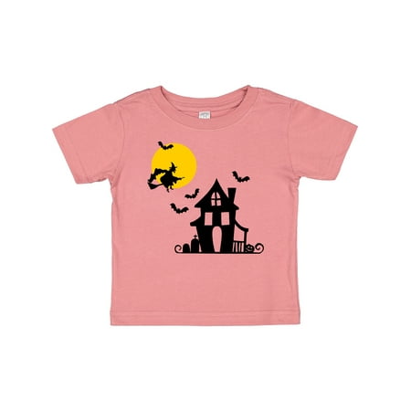 

Inktastic Halloween Haunted House Witch and Bats Boys or Girls Baby T-Shirt