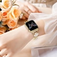 thumbnail image 5 of Pozyie Cute Clover Band for with Apple Watch Bands for Women 40mm 41mm 38mm Series 9 Ultra SE 8 7 6 5 4 3 2 1, Luxury Sparkle Diamond Replacement Bracelet Wristband,Gold, 5 of 7