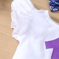 thumbnail image 4 of SonxaHe Newborn Girl's Outfits Birthday Short Sleeve Bodysuit Scale Print Pants Baby Stylish Cozy Summer Outfit Set,3-Piece Purple,Size 6-12 M, 4 of 8
