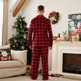 thumbnail image 4 of Vulcanodon Men's Plaid Pajama Set, Soft Long Sleeve Button-Down 2-piece Sleepwear with Lapel Collar & Pockets Cozy Lounge PJs(BUFFALO PLAID-RED, XL), 4 of 4