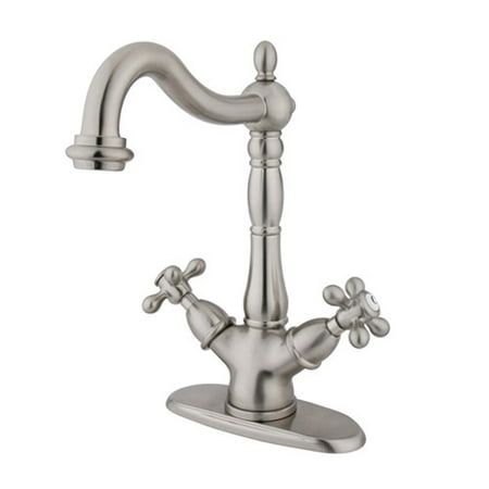 UPC 663370020506 product image for Kingston Brass KS149. AX Heritage Vessel Faucet with Deck Plate and AX Metal Cro | upcitemdb.com