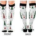 thumbnail image 2 of FREEAMG Plaid Christmas Trees Compression Socks for Women Men,Knee High Stockings for Athletic Sports,Running,Travel, 2 of 7