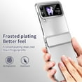 thumbnail image 2 of Dteck Samsung Galaxy Z Flip 3 Case with Hinge Protection, Z Flip3 5G Case Hybrid Shockproof Frosted PC Plating Full Body Protective Phone Case for Samsung Galaxy Z Flip3,Silver, 2 of 7