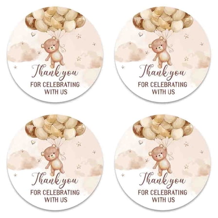 72pcs Ready to pop Stickers for Baby Shower Favors,Thank You for Celebrating,Candy Business Labels,Gender Reveal Gift Ideas,Birthday Party Atmospheric Decoration Props