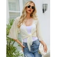 thumbnail image 5 of Weardear Womens Sheer Mesh Shrug Tie Front 3/4 Bell Sleeve Summer Cropped Bolero Cardigan, 5 of 6