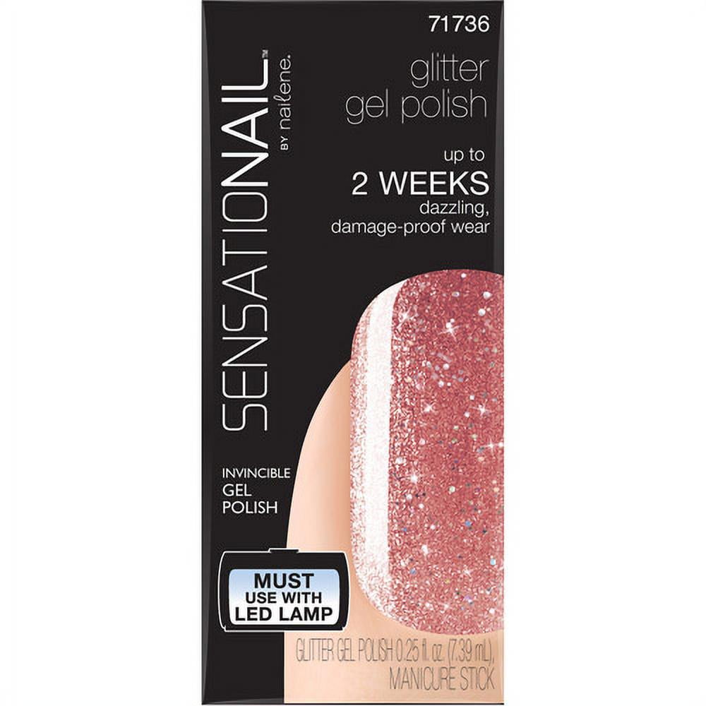 Sensationail Color Gel Polish, 71736 Tangerine Glitter, 0.25 fl oz