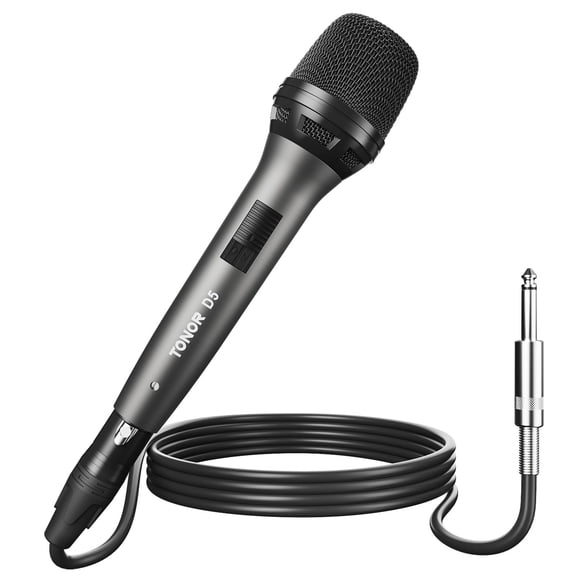 TONOR Dynamic Vocal Microphone for Singing, Handheld Wired Karaoke Mic, Cardioid Studio Microfono with 5M XLR to 1/4" Ca