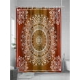 thumbnail image 5 of Shower Curtain Orange Boho Bathroom Curtains with Hooks, Waterproof Fabric Gorgeous Bohemian Flower Bath Shower Curtains Set for Bathroom Bathtubs Decor 72x72 Inch, 5 of 8