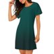 thumbnail image 2 of Disketp Dark teal green para Camisón Corto de Manga Corta para Mujeres, Camisón Cómodo con Escote Redondo, Bonito y Confortable, 2 of 6