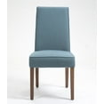 thumbnail image 3 of Set of 2 Cover Removable Interchangeable Upholstered Dining Chairs Linen Parsons Diner Chair Upholstered Fabric Dining Room Chairs with Solid Wood and Padded Seat Dining Chair (Blue), 3 of 9
