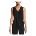 thumbnail image 1 of Anne Klein Womens Black Sleeveless V Neck Tank Top L, 1 of 2