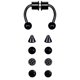 thumbnail image 1 of Anillos magnéticos para la nariz del tabique Sunnimix Acero inoxidable herradura Acrílico negro, 1 of 7
