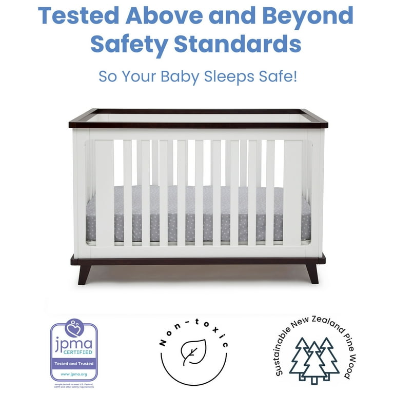 Delta Children Ava 3 in 1 Convertible Crib Greenguard Gold Certified Black Espresso