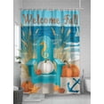 thumbnail image 5 of Fsddascl Thanksgiving Beach Shower Curtain Set - Long 72" x 84" Washable Bathtub Curtain with 12 Hooks, Pumpkin Coastal Anchor Starfish Waterproof Fabric Stall Shower Curtains for Bathroom/Bathtub, 5 of 6