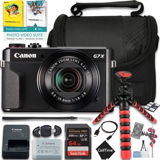 Canon PowerShot G7 X Mark II with Flip Screen (Black