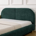 thumbnail image 5 of Harper & Bright Designs Queen Size Upholstered Floor Bed with Tall Curved Headboard , Modern Minimalist Platform Bed Frame with Sturdy Leg Support for Bedroom, Green, 5 of 10