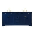 thumbnail image 3 of Elegant Decor Clarence 72" Solid Wood and Metal Double Bathroom Vanity in Blue, 3 of 8