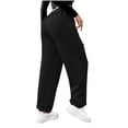 thumbnail image 4 of Brondbend Womens Jogger Sweatpants Long Pants for Women Casual Solid Color Drawstring Elastic Waist Cotton Workout Trousers with Pocket Wide Leg Outdoor Sport Winter Comfortable, 4 of 7