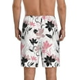 thumbnail image 3 of Kdxio Lilies Flowers Print Mens Sleep Shorts Bottoms Soft Comfy Pajama Wear Pants with Drawstring Pockets, 3 of 7
