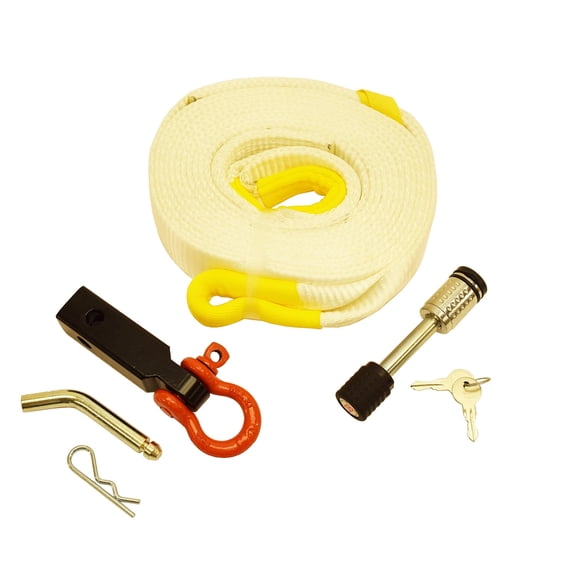 Rigid Hitch (ITS-1-125) Polyester (2" x 20") Recovery Strap with Shackle Mount Kit for 1-1/4 Inch Receivers
