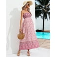 thumbnail image 6 of OYang Women's Maternity Dresses Boho Strapless Summer Casual Floral Maxi Dress Pink-M, 6 of 7