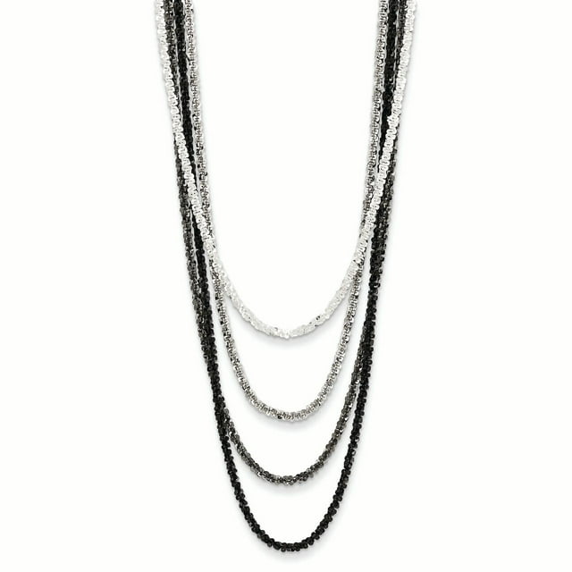 925 Sterling Silver 16.5 Necklace Pendant Charm Chain Multi-str