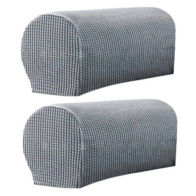 YOPTOP Cushion 2Pcs Sofa Arm Protector Anti-Slip High Elastic Polyester Simple to Install Armrest Covers Household Supplies Black,lightgray