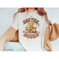 thumbnail image 1 of Coffee and Books Shirt, Book Lover T-SHIRT, Literary TShirt, Bookish Shirt, Reading Top, L - White - L, 1 of 2