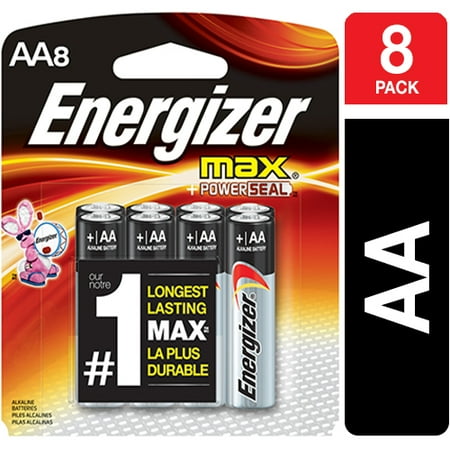 Energizer MAX Alkaline, AA Batteries, 8 Pack