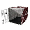 thumbnail image 3 of Abstract Dog Crate Cover, Swirling Paintbrush Streaks on Circular Motifs, Easy to Use Pet Kennel Cover Small Dogs Puppies Kittens, 7 Sizes, Maroon Grey, by Ambesonne, 3 of 6
