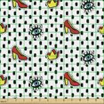 thumbnail image 2 of Ambesonne Retro Fabric by the Yard Upholstery, Doodle Feminine, 1 Yard, Multicolor, 2 of 5