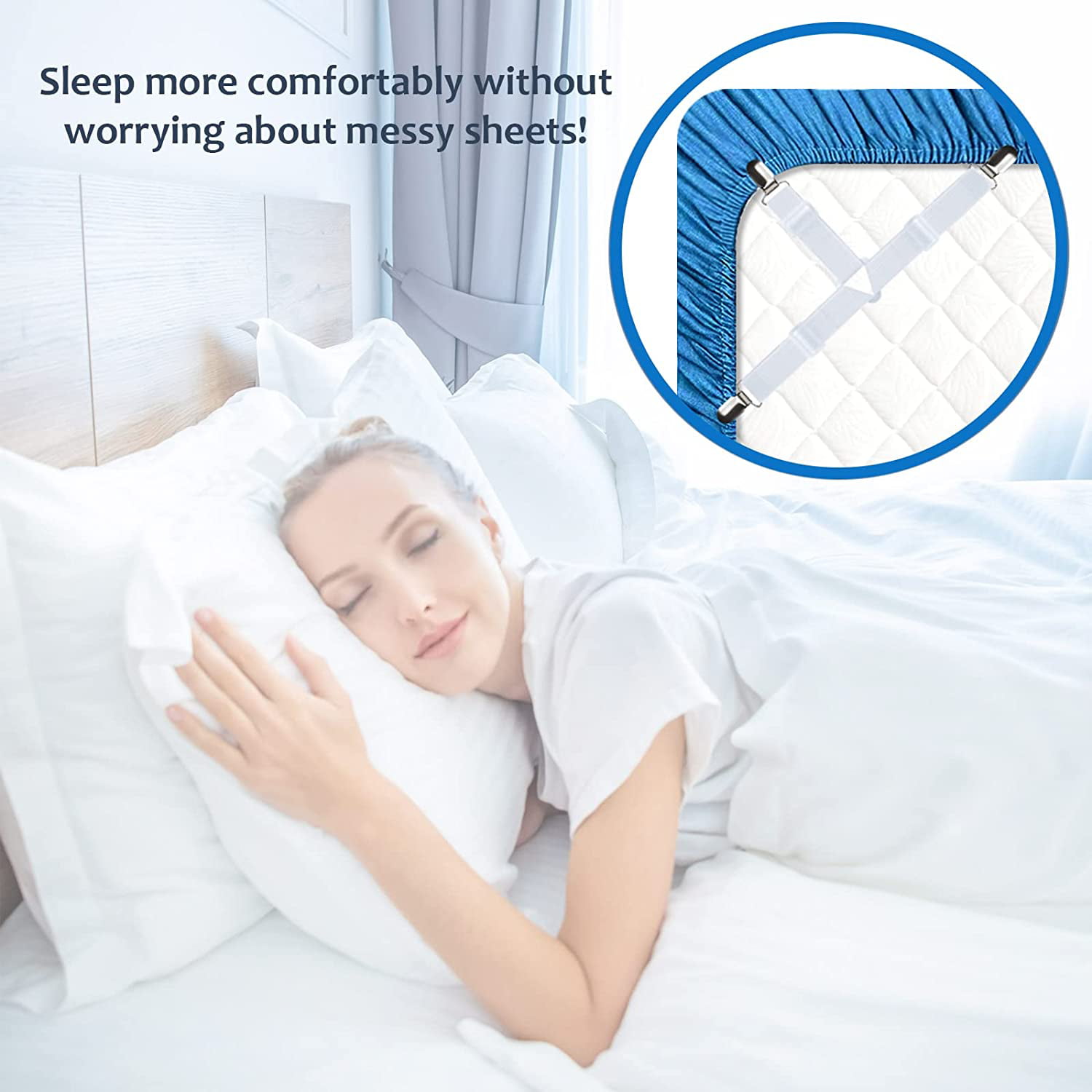 Clip On Bed Sheet Suspenders, Say goodbye to messy beds and restless sleep  with these! Get yours HERE ➡️  By MetDaan