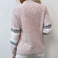 thumbnail image 2 of SWSMCLT Women's Long Sleeve Sweater Knit Christmas Pullover Sweaters Cute Chunky Warm Printed Winter Drop Shoulder Pink Large, 2 of 4