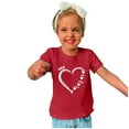 thumbnail image 4 of Penkiiy Haut à Manches Courtes Imprimé Cœur pour Enfants Garçons Filles, Col Rond, Couleur Unie, 7-8 Ans, Rouge, 4 of 6