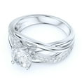 thumbnail image 3 of Sterling Silver Criss Cross Intersecting 1CT Simulated Round Brilliant Cut Diamond Promise Engagement Ring (8.5), 3 of 6